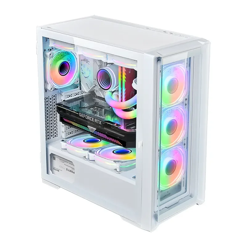 Herder Hot Sale Mid Tower PC Casing Computer Case E-ATX Computer Case Tower Chassis Black/White Gaming Casing Pc Cabinet