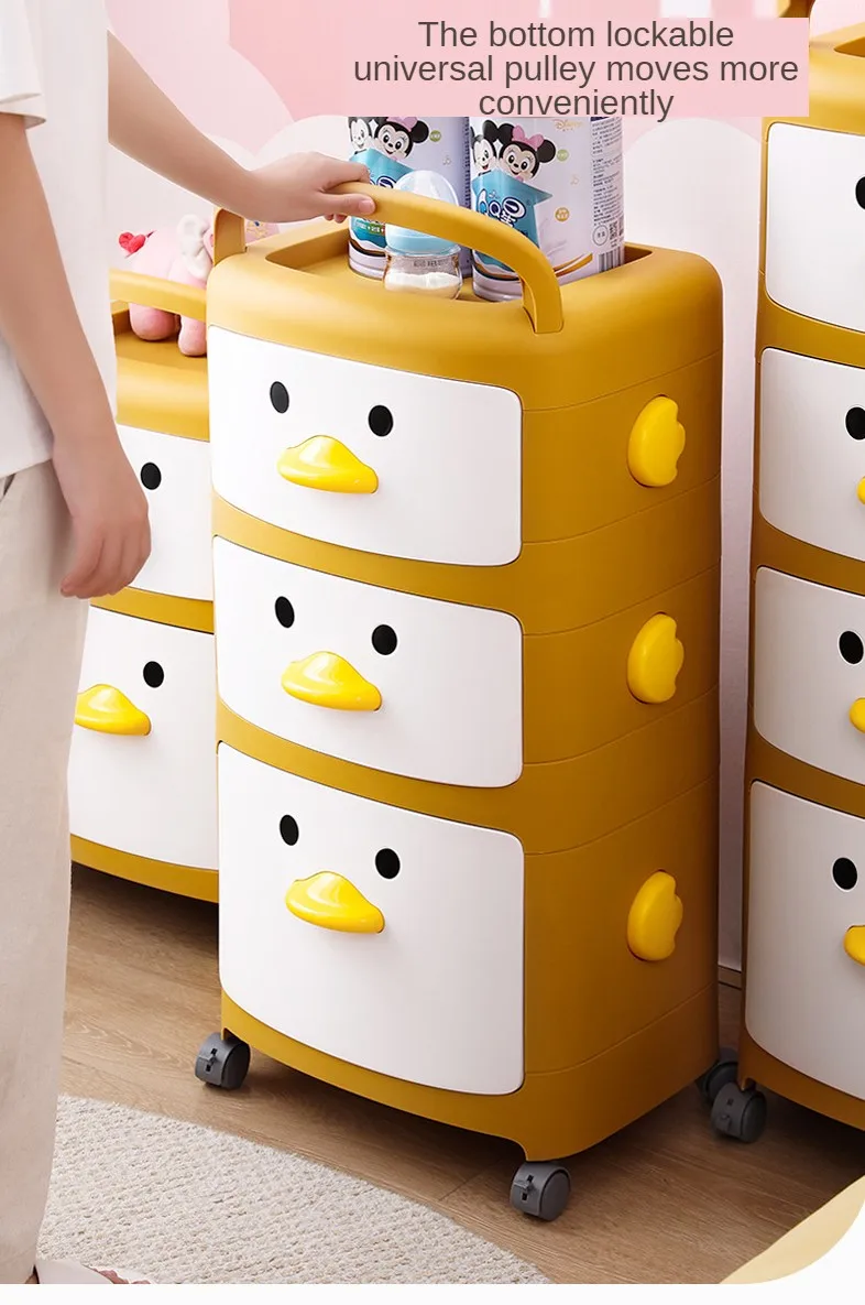 Smart-Furn Lucky Duck toy storage cabinet kid baby child clothe organizer with drawer shelf wardrobe box rack basket bin shelve