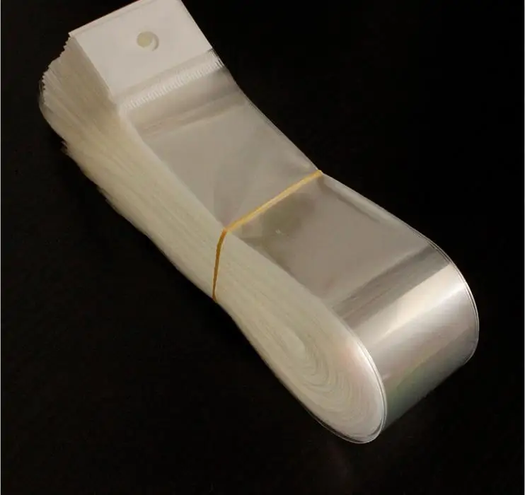 New Design Custom Size Self Adhesive CPP BOPP PP Opp Bags For Hair Extension Wig Packaging Plastic Bags