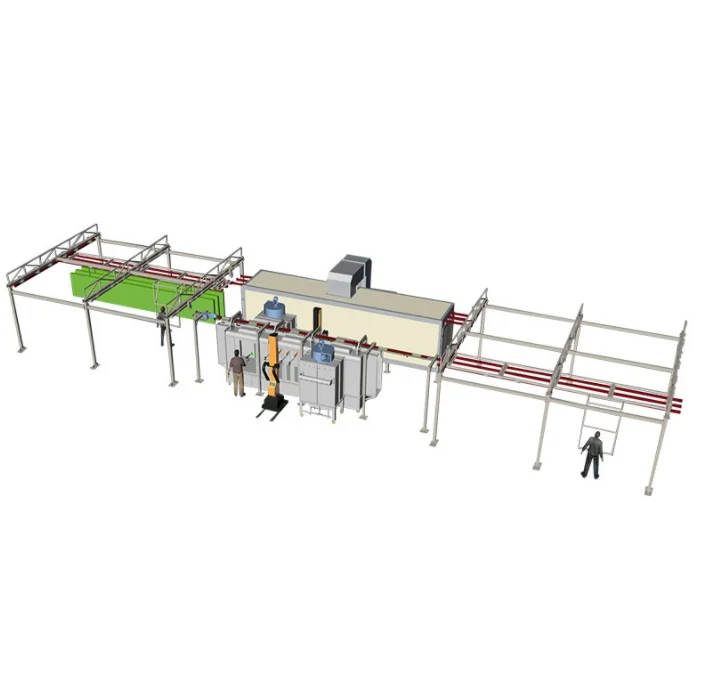 Semi-automatic Powder Coating Line for Aluminum Profiles  Powder Coating Line Painting Machine