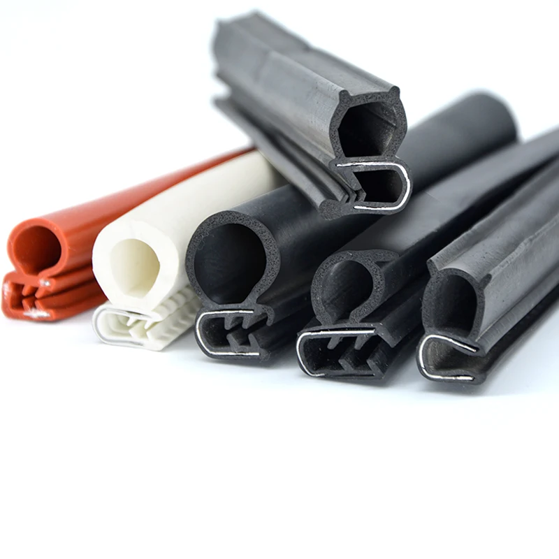 Car Camper Door Glass Trunk Lip Edge Universal Black Epdm Rubber Solid Bubble Composite Extruded Sheet Metal Reinforced Sealings