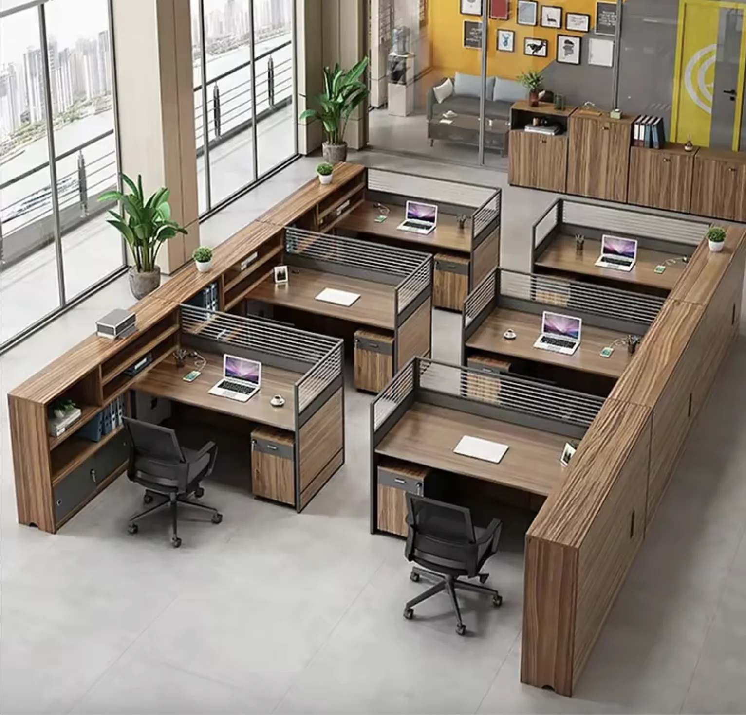 Hot Sale Open Spaces Office Staff Workstation Modular 2 4 6Seater People Office Desks