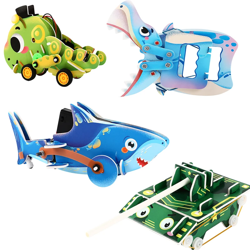 Hot sale science experiment assembly kit 4 in 1 mechanical engineering toys handmade educational educational toys for baby