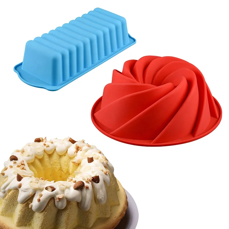 
Custom Bakeware 3D Non Stick Mold Square Round Baking Silicone Bundt Cake Pan 