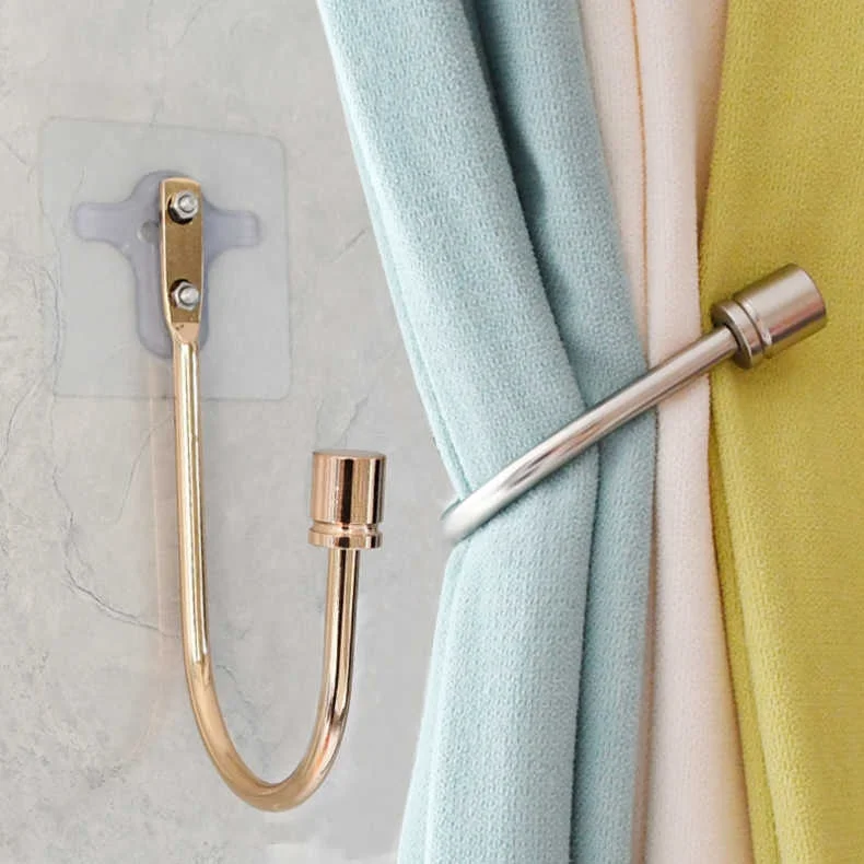 U Shape Drapes Hold Back Tieback Aluminum Alloy Wall Curtain Hooks Luxury