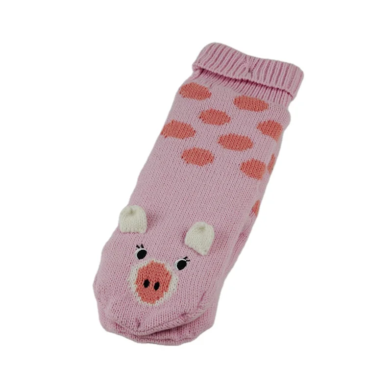Cartoon Pink Pig 3D Ear Thick Warm Tube Anti Slip Acrylic Room Womens Socks