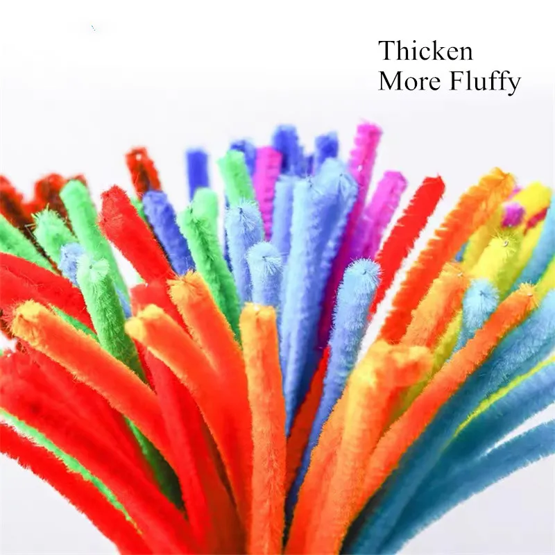 DIY Fuzzy Wire Chenille Handcraft Craft Chenille Stem Craft Pipe Cleaner Flower Bouquet Art Set Kit Crafts for Kids