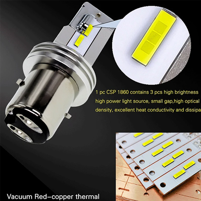 Super Bright 3000LM Motorcycle Headlight 6500K 3000LM DC12V AC 11V-60V H4 HS1 H6 BA20D P15D P45T Scooter Motorbike Head Lamp