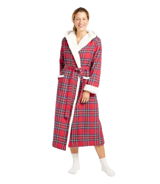 OEM Custom Logo Warm Comfortable Unisex Long Sleeve Sleep Robe Full-Length Fleece Hooded Robe For Women