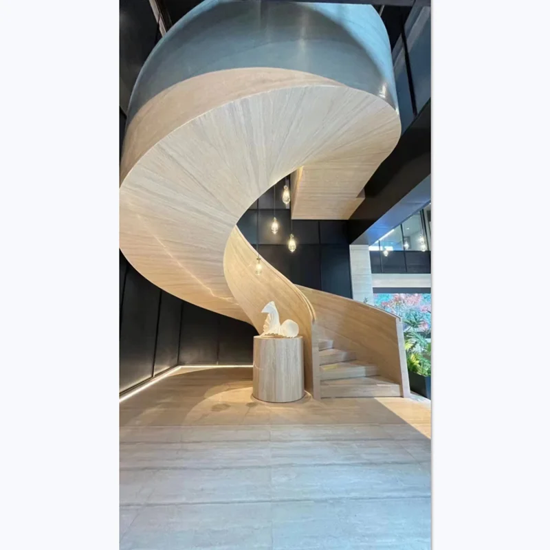 High Polished Natural Travertine Beige Stone with Grey Veins Slab For Exterior Interior Wall Floor and Stairs