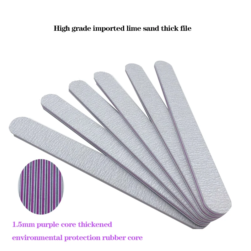 
Wholesale Professional Nail Files And Buffers 100 180 Imported Sandpaper Double Side Straight Shape Nail File 