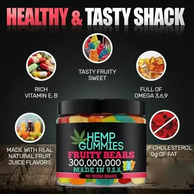 Private Label Support high potency hemp Gummies For Pain Anxiety Stress Relief and Better Sleep hemp gummy bear