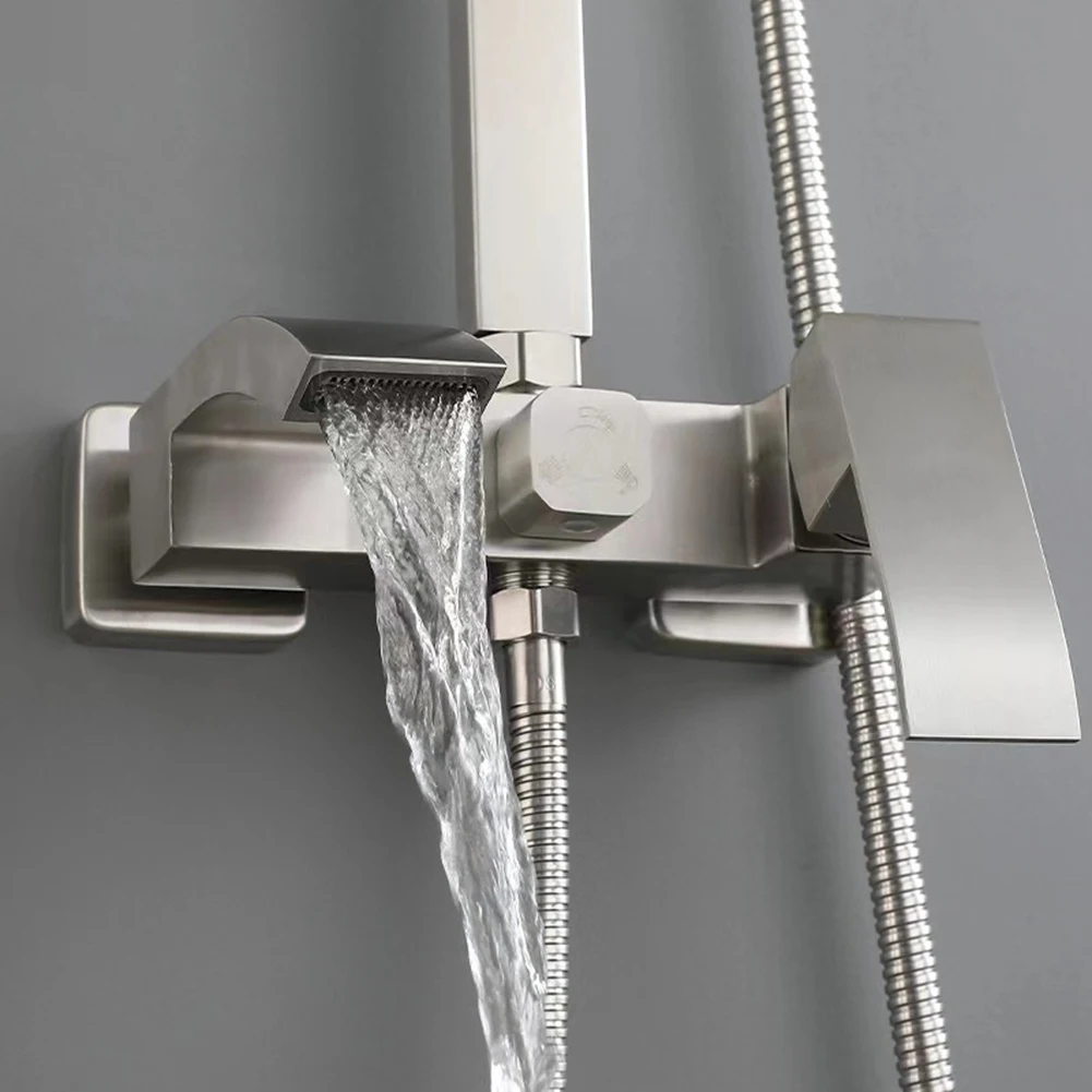 Best Quality Sus304 Stainless Steel Bathroom Modern Faucet Shower Set Square Rain Shower Head Set