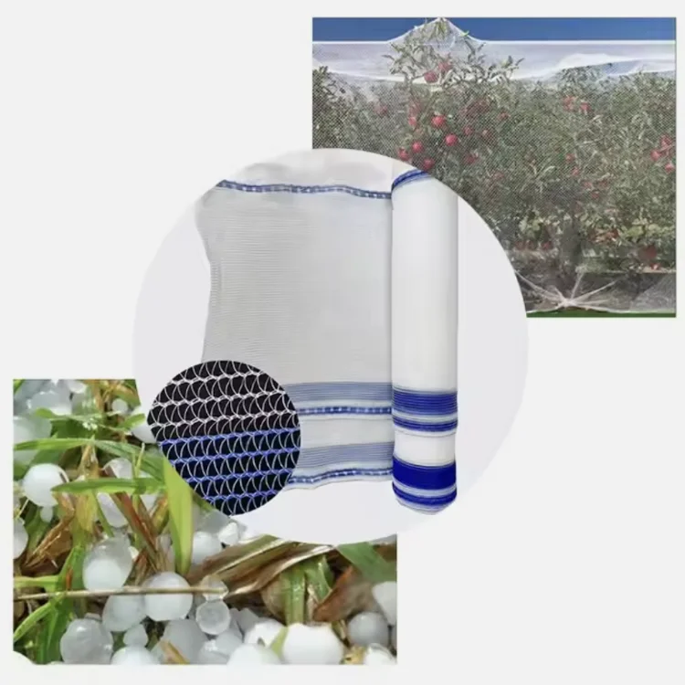 Wholesale HDPE UV treated Plastic Hail Protection Netting Vineyard Apple tree anti hail net with encrypted edge