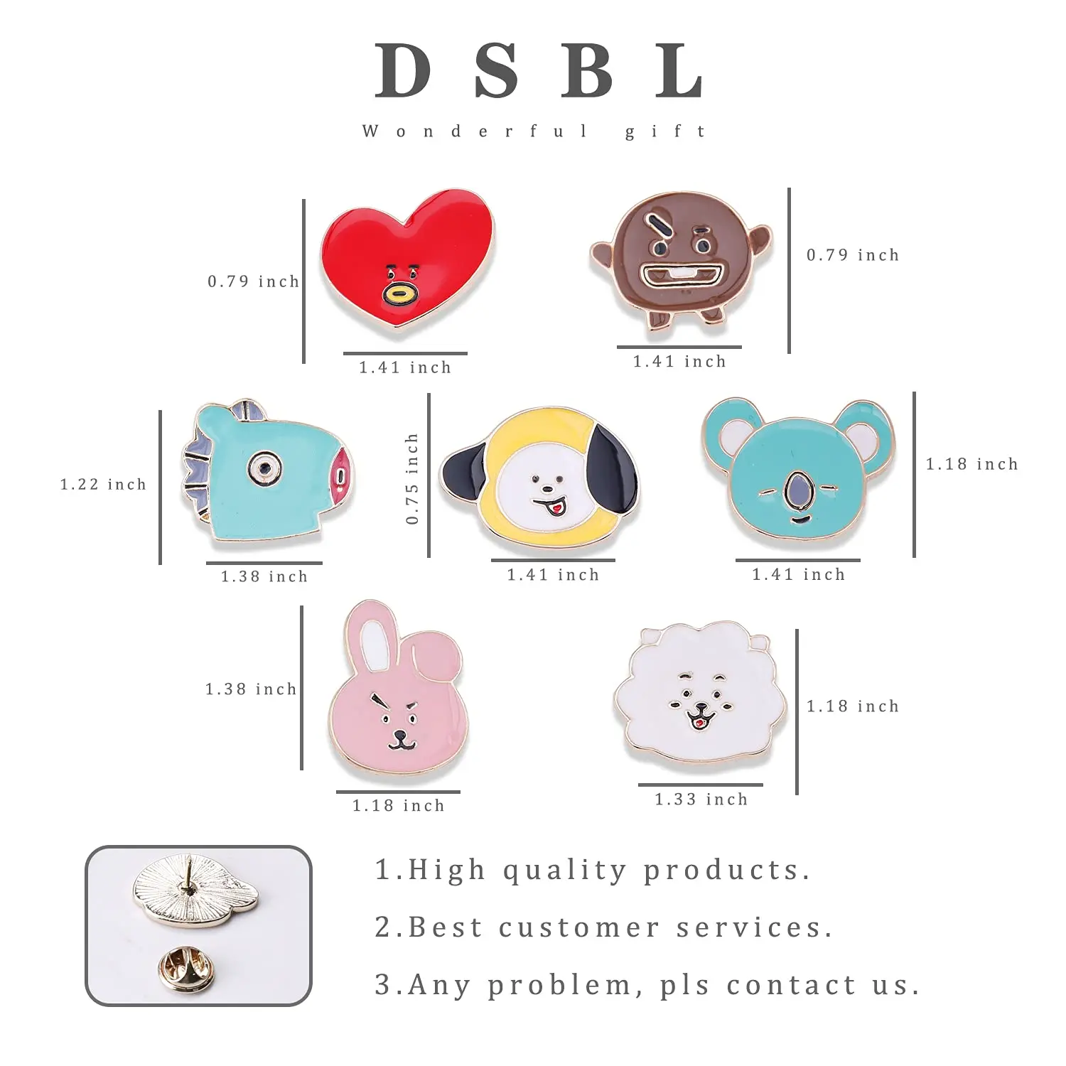 High quality personalized kpop b/ts custom support badge pin