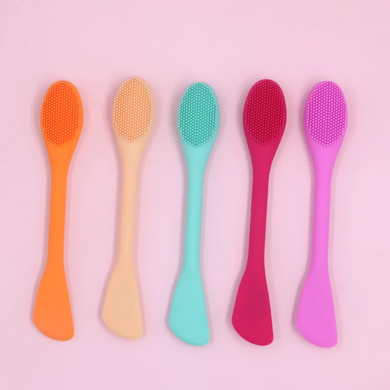 
Multifunction Facial Aapplication Double-ended Head Mud Mask Applicator Brush Clean Tools Silicone Skin Care Facial Brush 