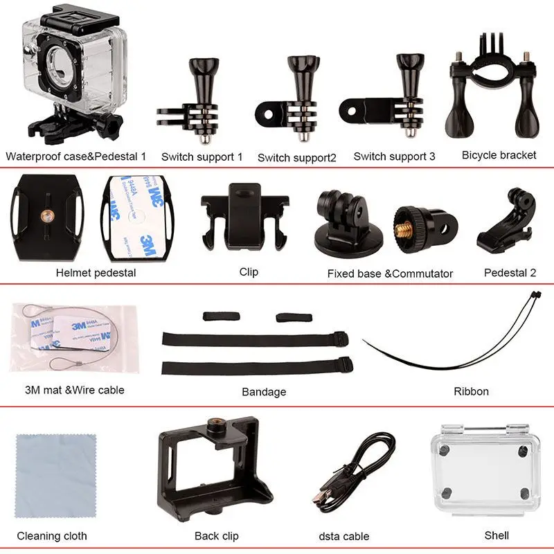  Hottest Factory Uderwater Dual Screen Body Waterproof Extreme HD Sports WiFi Camera Action