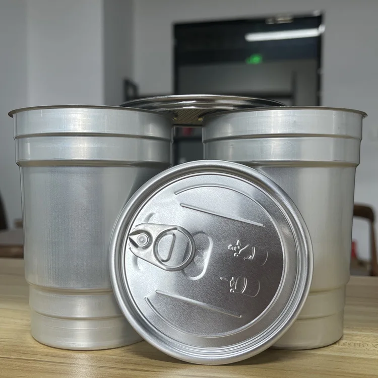 Outdoor Party Beer Coffee Cola Cold Beverage Drinkware Accessories Disposable Aluminum Drinking Cups With Lid