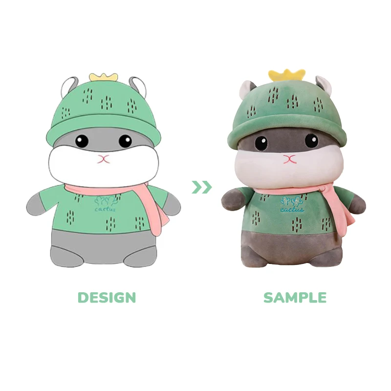 Cute Plush Toy Animal Hamster Custom Animal Stuffed Plush Toy Company Mascot Children Gift Derivative Plush Toy