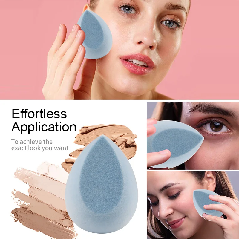 Factory Price ODM&OEM Blue Custom Foundation Egg Cosmetic Puff Marshmallow Peach Beauty Make up Sponge