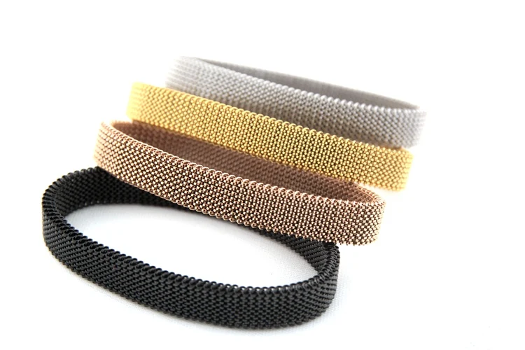 New design Elastic 18K gold mesh bangle with high quality