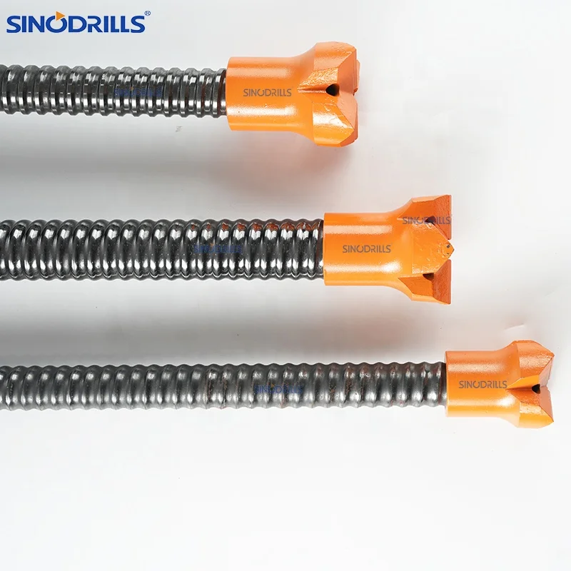 Sinodrills Self Drilling Anchor Bolt Hollow Grouting Rock Bolts Micropile Tunnel Grouting Anchor Rock Anchoring R51l R51n
