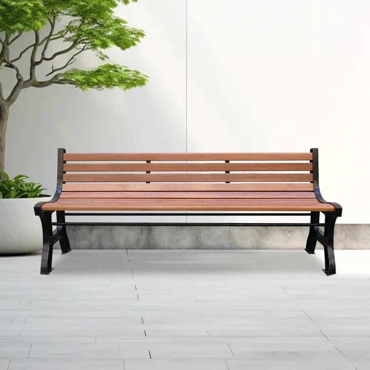 factory customized Wood Patio Bench  Aluminum Furniture Plastic Bench  Outdoor wooden outside bench