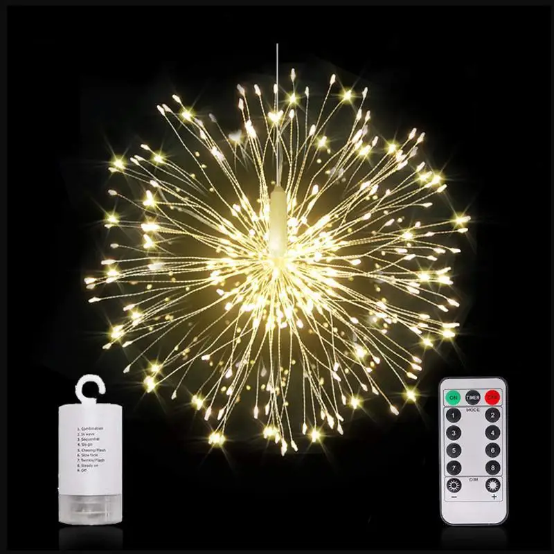 Hot Sale Christmas Lights Fireworks String Lights Led DIY Battery Multi Function 3D Decor Copper Wire Light Fireworks
