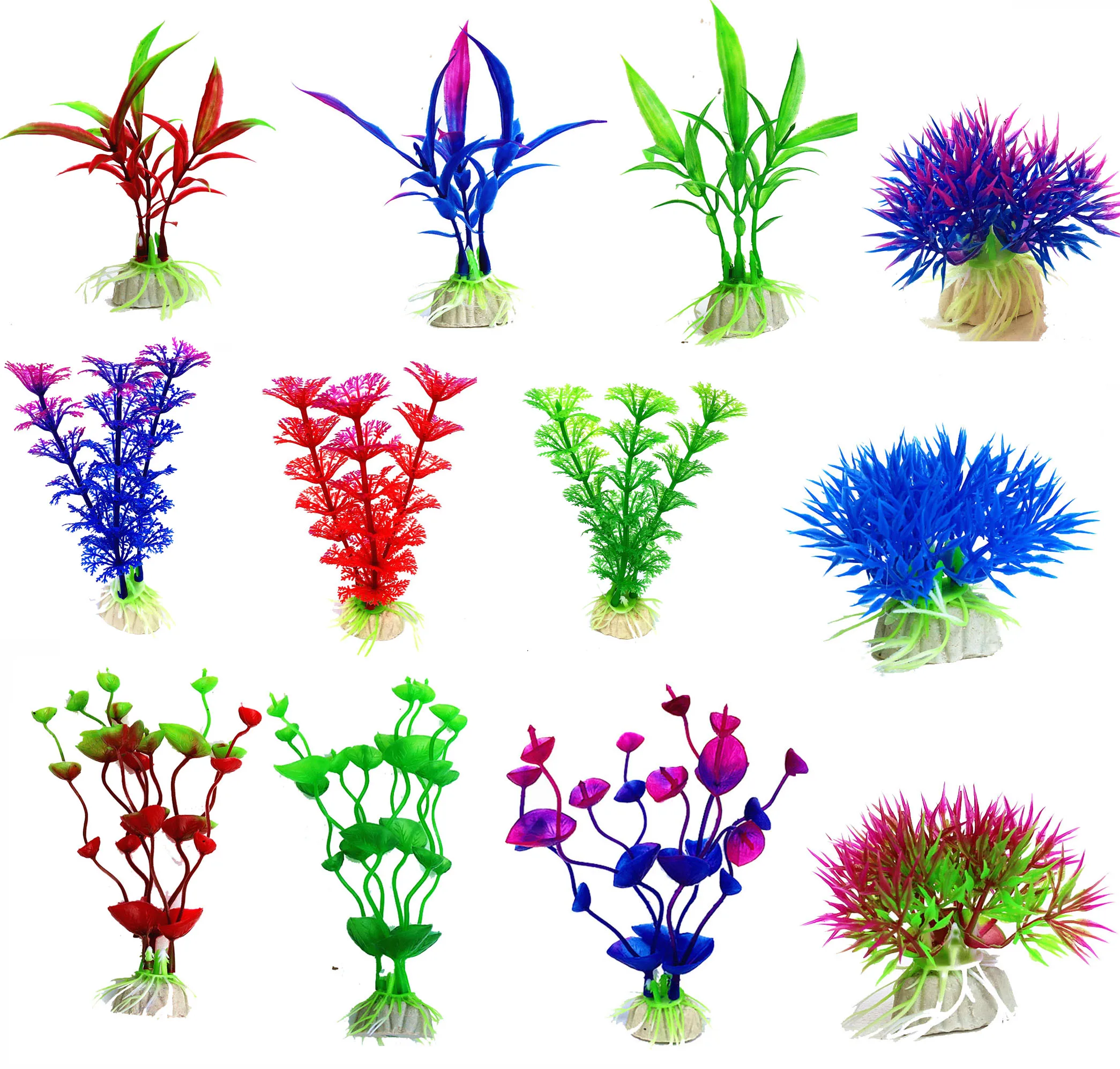 Wholesale Artificial Plastic Plants Aquarium Decor Fish Tank Decoration Ornament