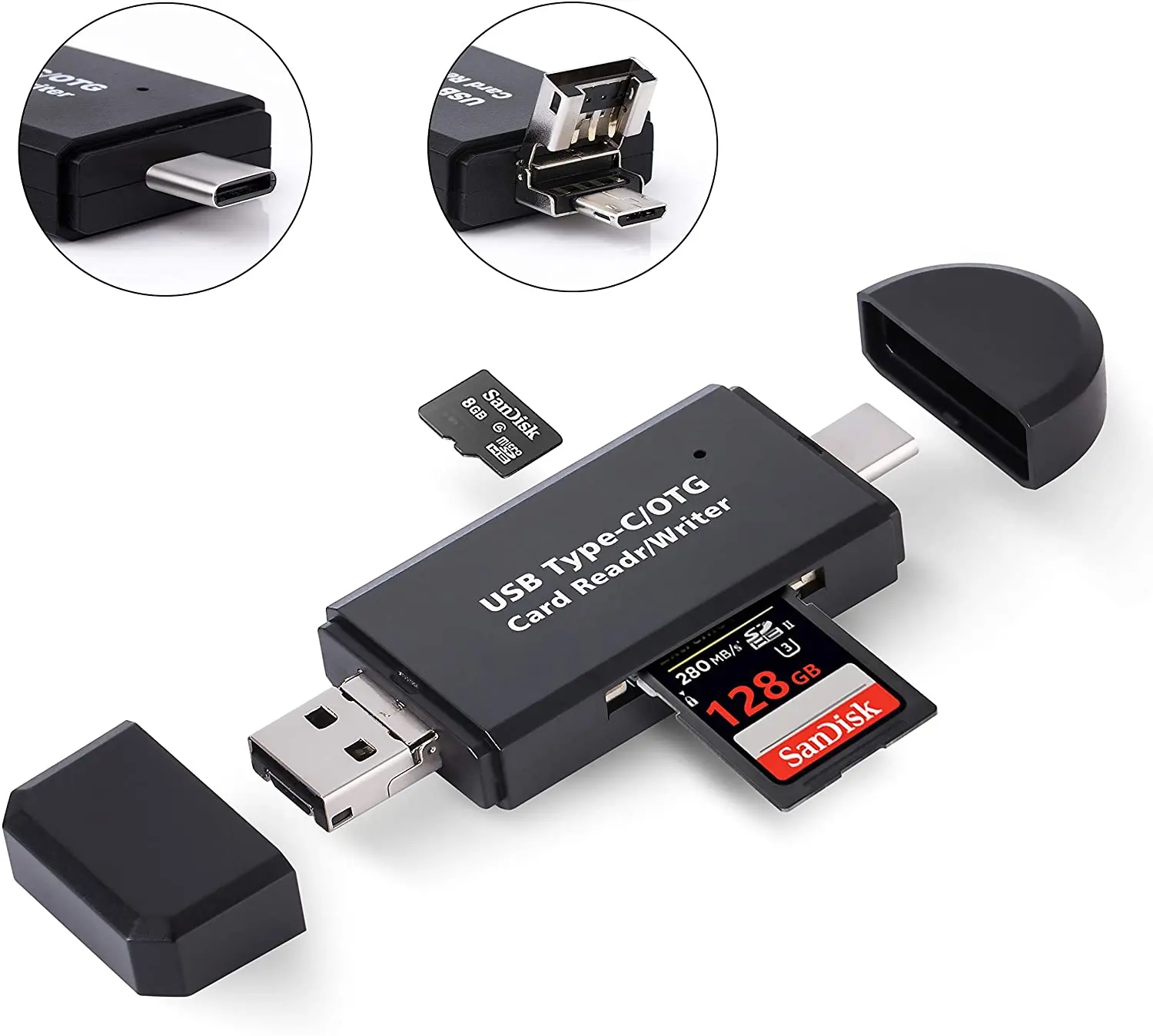 Многофункциональный OTG-ридер USB 2,0 Type C Micro USB A 3 в 1