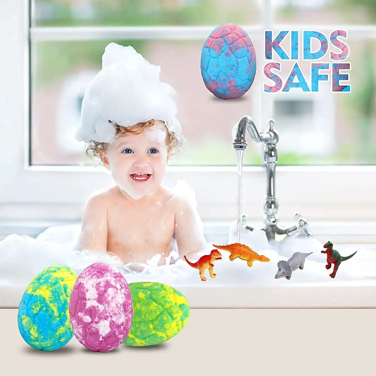 Private Label Bath Sal Ready to Ship Dinosaur Bath Bombs for Kids Bubble Bath Supplies Bombs Gift Set Organic Vegan