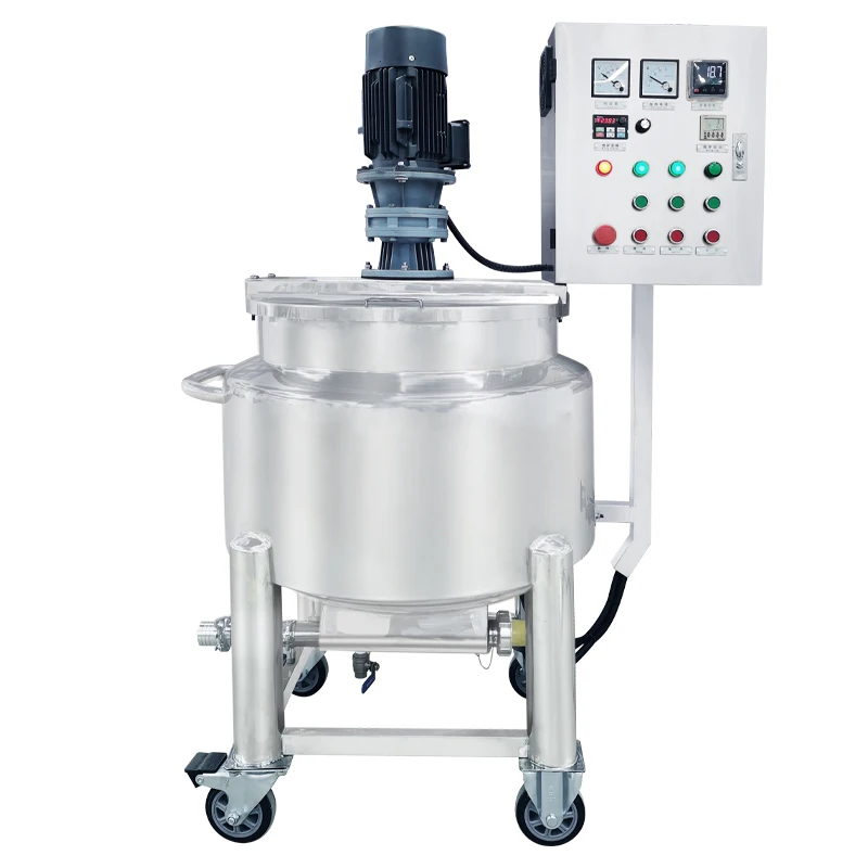 Cosmetic Liquid Mixer Detergent heated Mixing Reactor tank agitator blender in stock with lower price