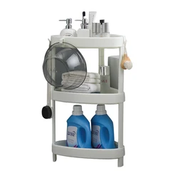 Bathroom white shelf stand Plastic 3 layers Corner Shelf Shower Basket Storage holders for Bathroom and kitchen