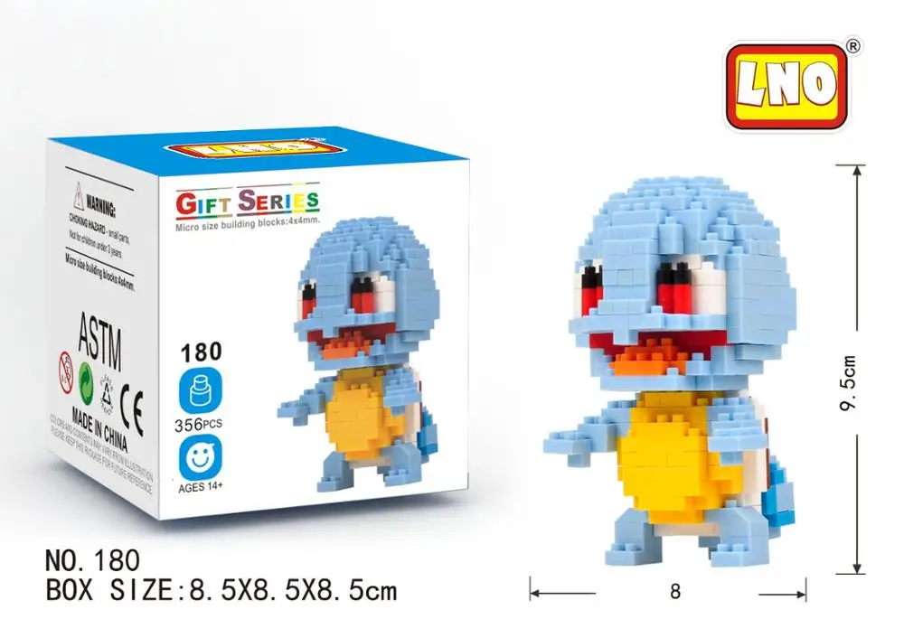 Wholesale plastic mirco building block 38 action figures series Pokemoned Anime toys