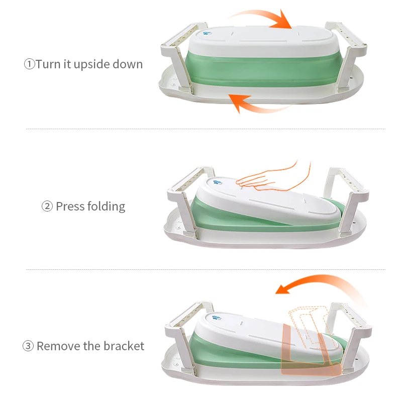 Customised color Space silicone Saver Food-Grade Material plastic deep Inflatable Foldable Baby Bath Tub bathtub shower basin