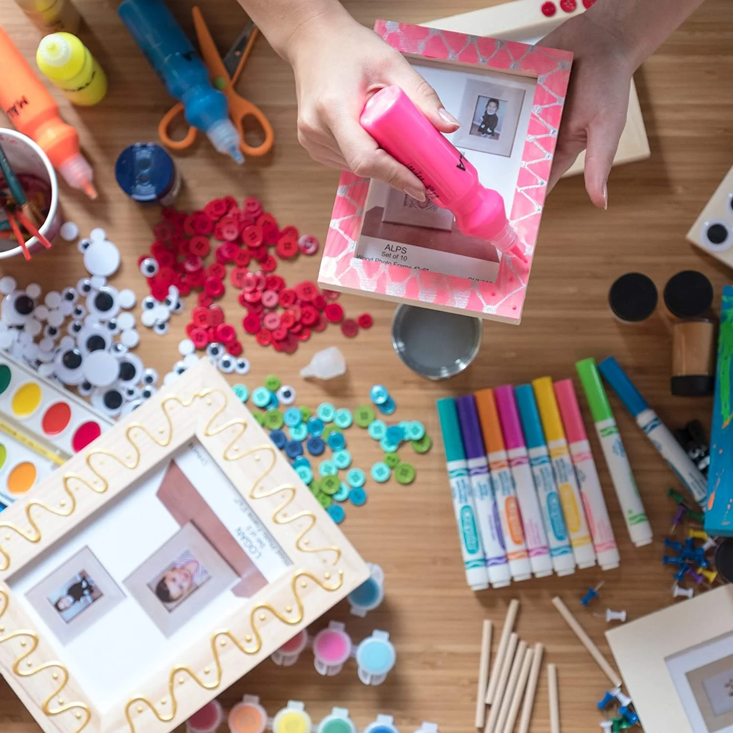 Unfinished solid pine wood DIY craft photo frame, handicraft DIY painting project, suitable for adult and children handicrafts