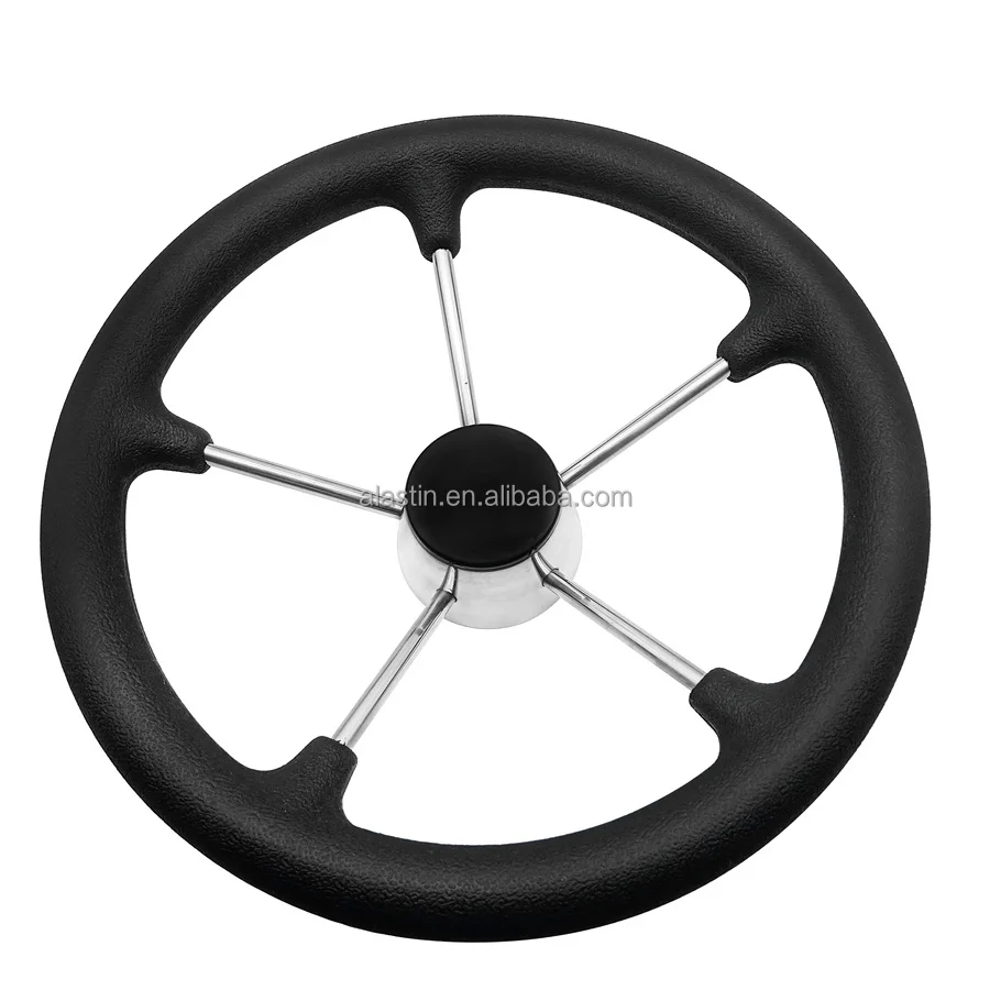Hot Marine Accessories 316 Stainless Steel Steering Wheel Pu Foam With 5 Wheels