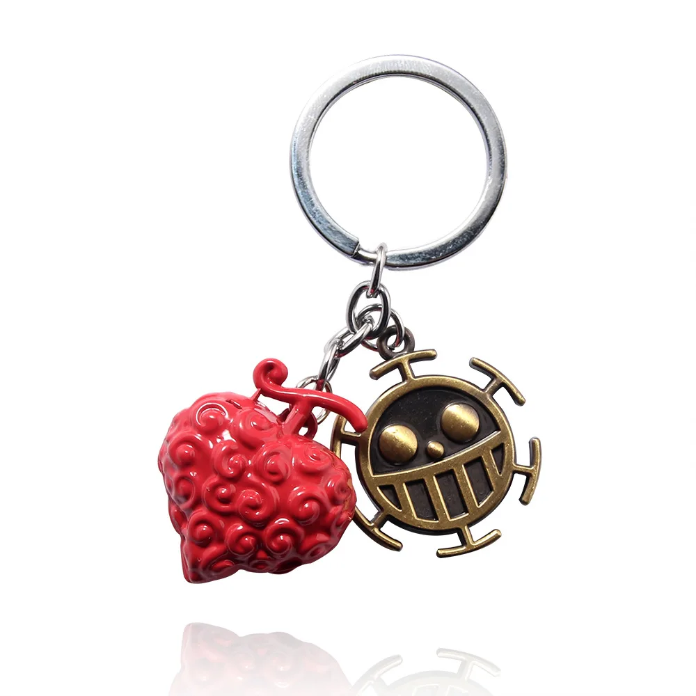 10 Kinds Hot Sale Metal 3D Anime One Pieces Devil Fruit Cursed Fruit Cartoon Keychain Key Chain