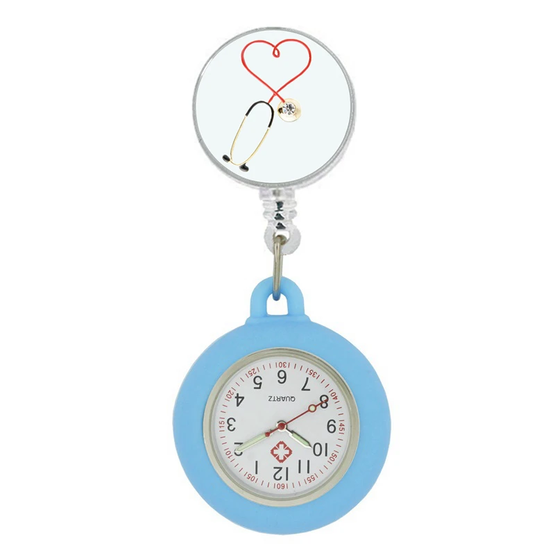 Cute Design Clip-on Fob Watches Analog Quartz Movement Easy Read Dial  Nurse Watches