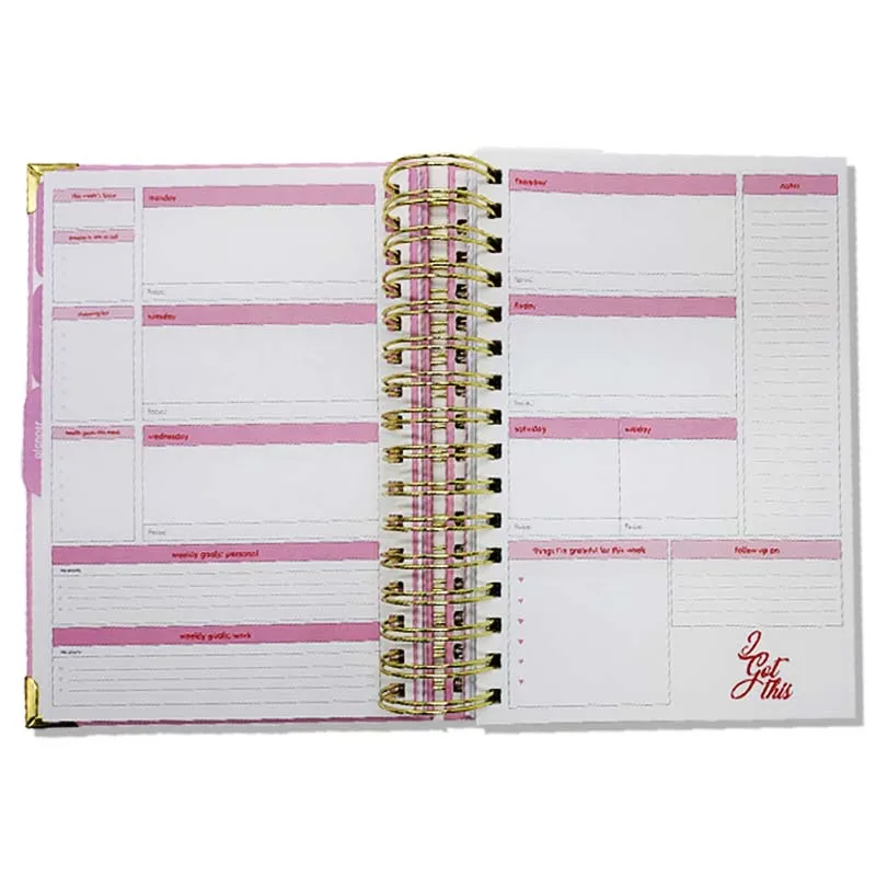 2023 2024 calendar planner  Cheap Printed dotted Weekly Monthly luxury  hardcover school  Planner and Spiral custom notebooks