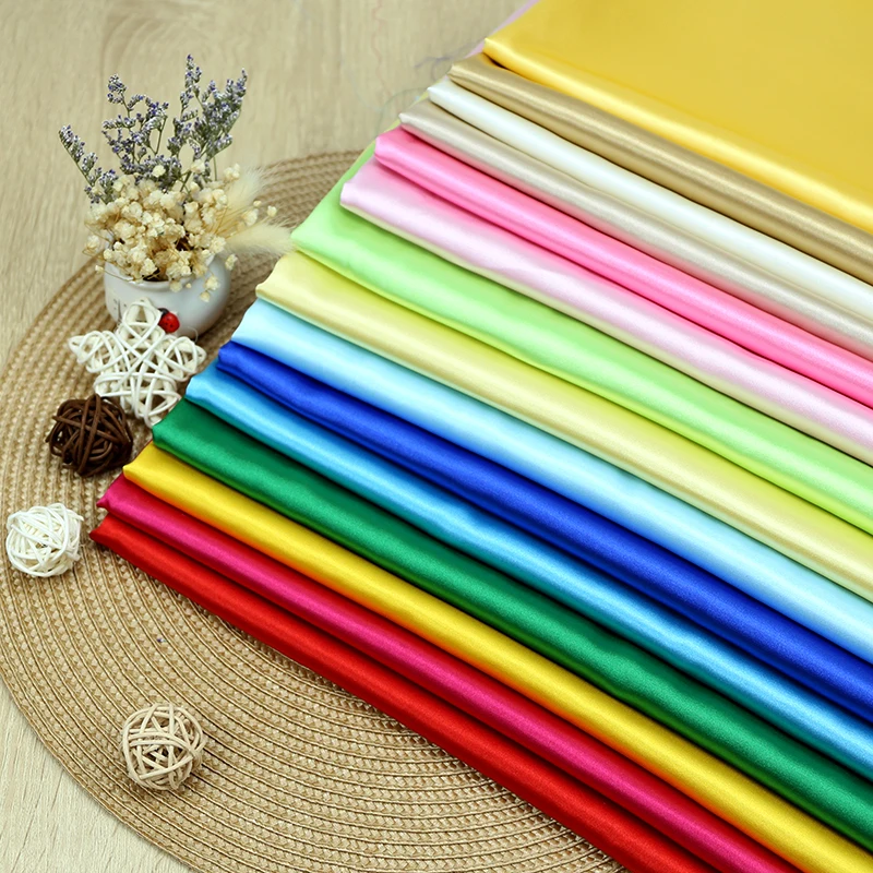 Factory Customization Wholesale Polyester Satin Silk Fabric for Women Dress