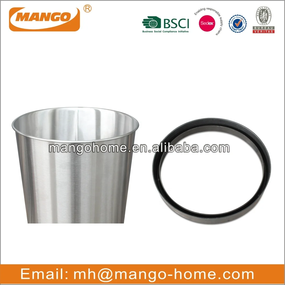 Household Stainless Steel Trash Can Open Top  Round Waste Bin Trash Can