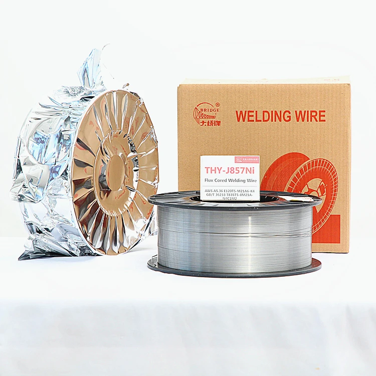 High Strength Steel 30 CrmMo 35 CrMo Flat Fillet Welding Carbon Dioxide Gas Flux Cored Wire E120T5-M21A6-K4