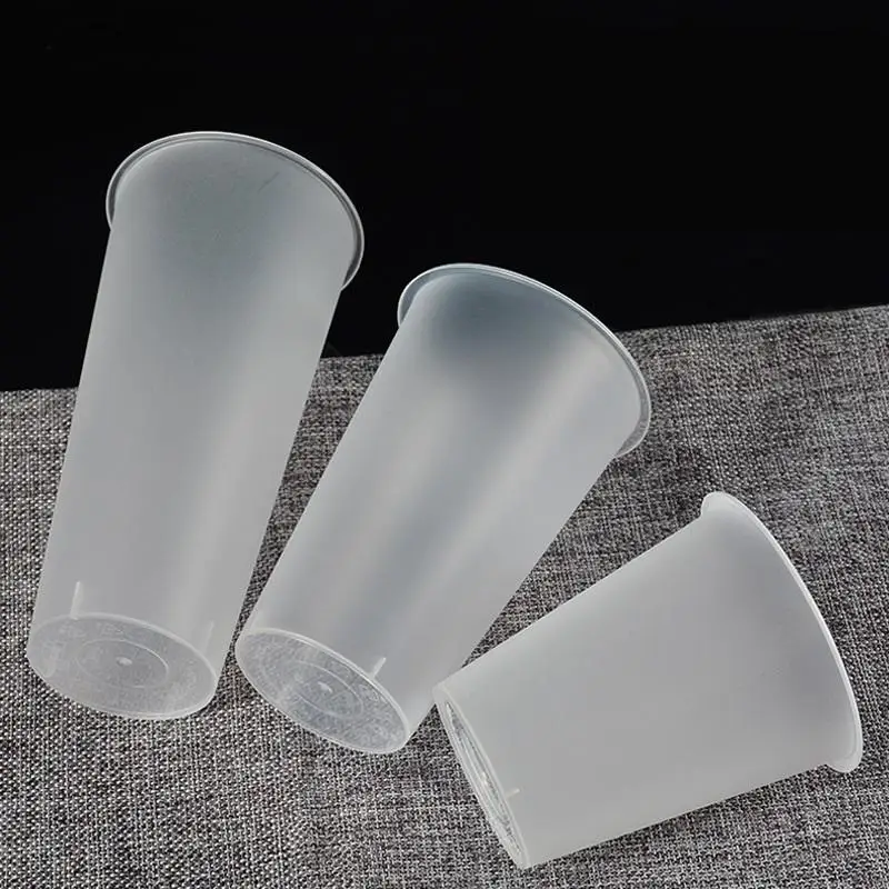 High Quality Manufacturers Custom logo printed clear 12, 16, 22, 32oz PP transparent disposable plastic boba cup with dome lid