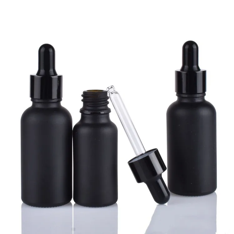 5ml 10ml 15ml 20ml 30ml 50ml 100l matte dark black oil glass dropper