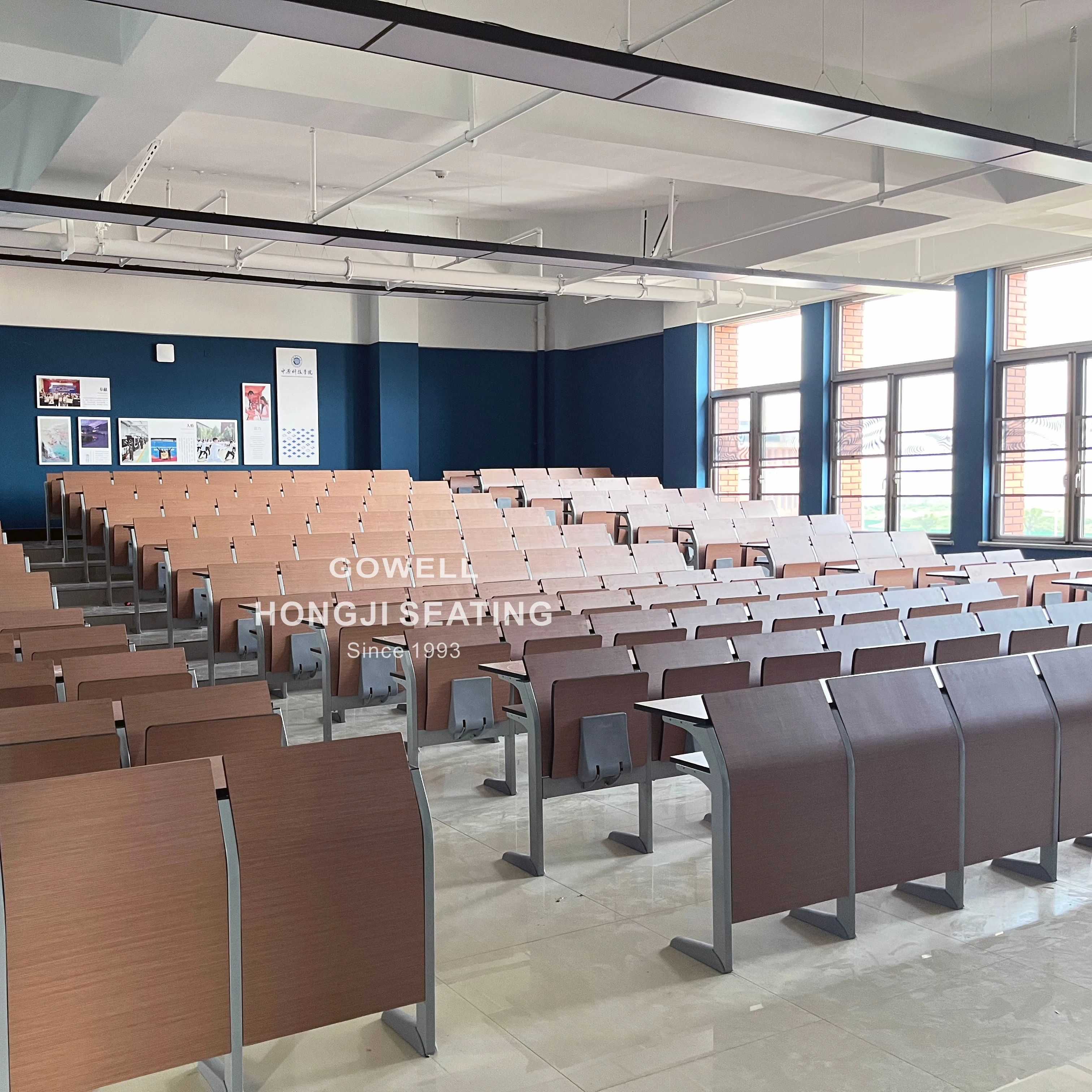 Tip-up Seat School Student Furniture Factory for school lecture hall seats high quality school desk with chair TC989