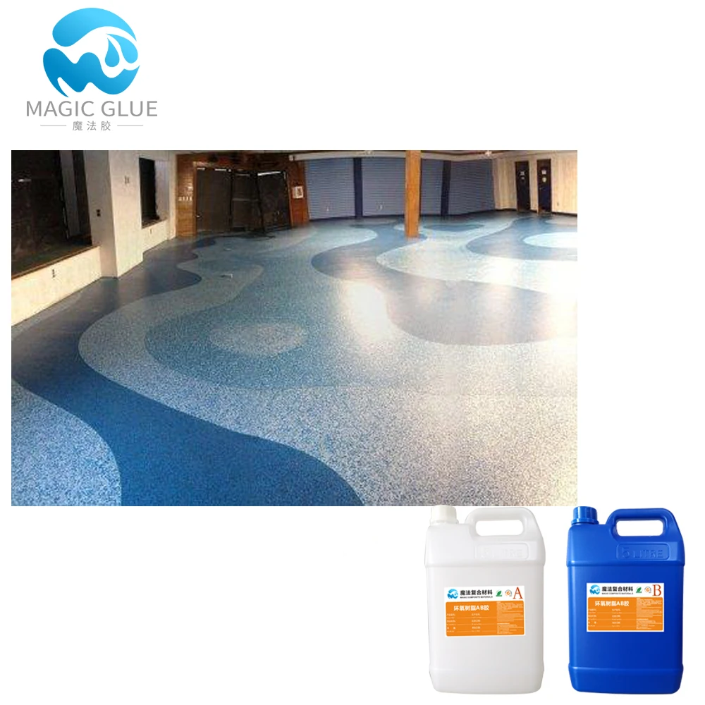 Decorative Epoxy Floor Water-based Clear AB Glue Pebble Flooring