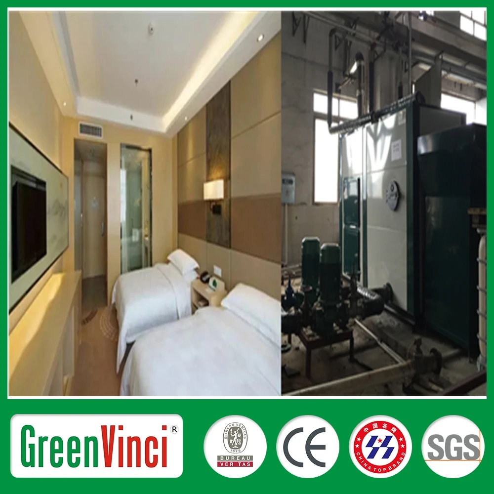 Greenvinci wholesale energy saving Atmospheric pressure automatic small wood pellet winter hot water boiler for bath house