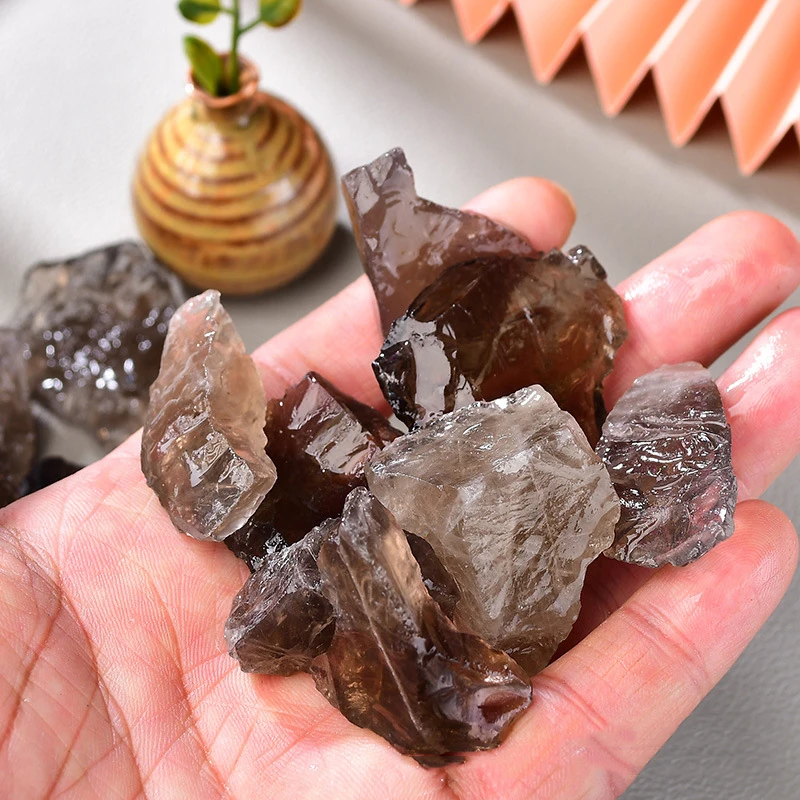 Wholesale Natural Raw Crystals Bulk Smokey brown Healing Stones  Crystal Stone