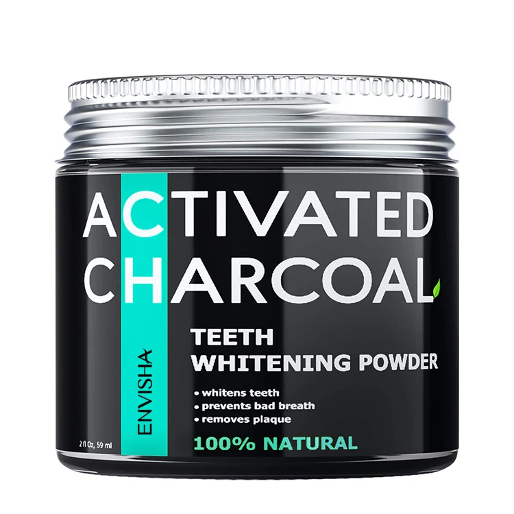 Новинка 2020 Собственная марка Органический натуральный кокосовый порошок для отбеливания зубов активированного